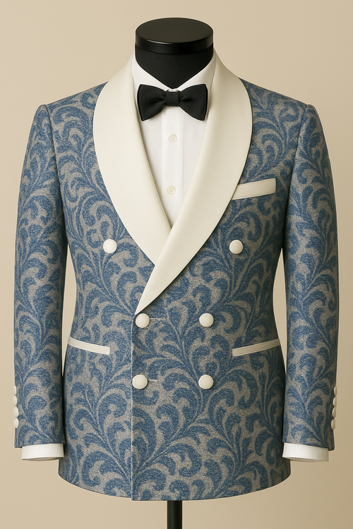 Blue Opus Double Breasted Shawl Lapel