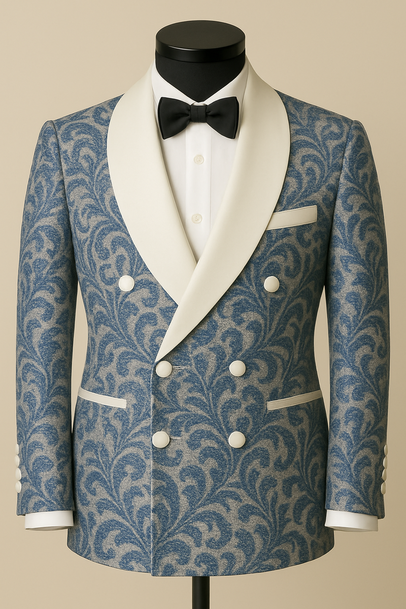 Blue Opus Double Breasted Shawl Lapel