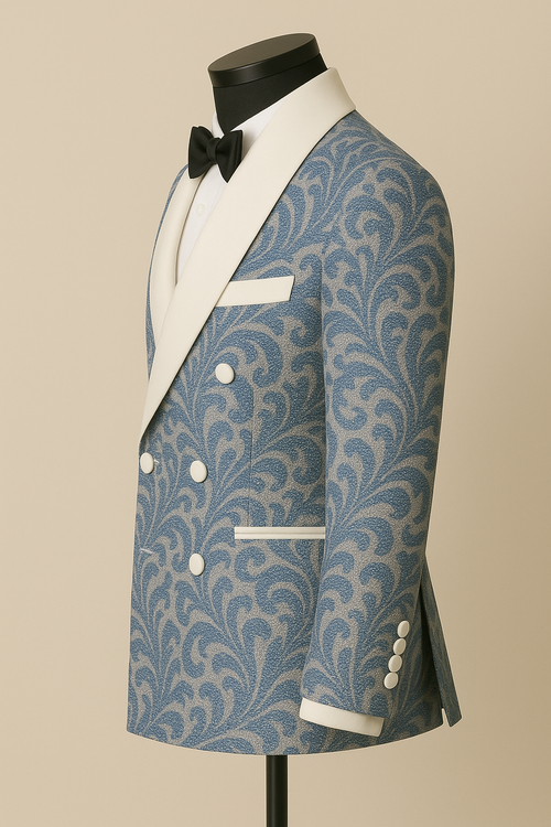 Blue Opus Double Breasted Shawl Lapel